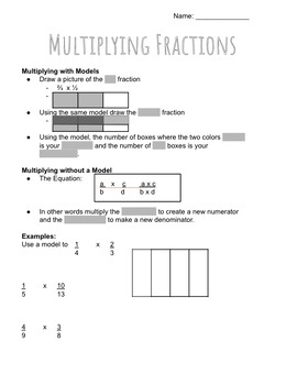 Preview of Multiplying Fractions Guided Notes & Practice