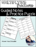 Multiplying Fractions Guided Notes and Puzzle