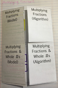 Preview of Multiplying Fractions Interactive Notebook Foldable