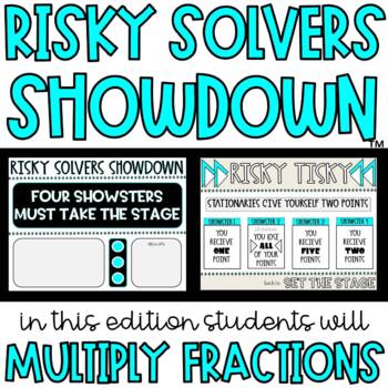 Preview of Multiplying Fractions Math Game | RISKY SOLVERS SHOWDOWN™ 
