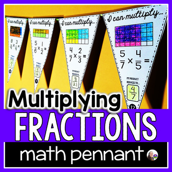 Preview of Multiplying Fractions Math Pennant Activity