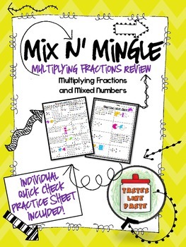 Multiplying Fractions: Mix n' Mingle Review *Individual Worksheet Included*