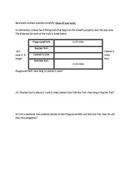 Multiplying Fractions, Mixed Numbers, Improper Fractions-TEST | TPT