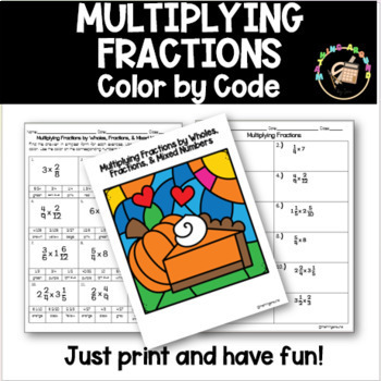 Preview of Multiplying Fractions & Mixed Numbers Thanksgiving Practice Freebie