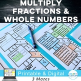 Multiplying Fractions & Mixed Numbers by Whole Numbers Maze Activities