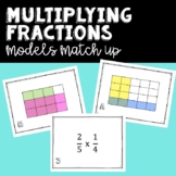 Multiplying Fractions with Models Match Up Game or Task Cards