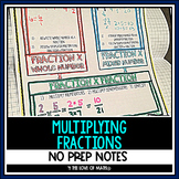 Multiplying Fractions No Prep Note Page