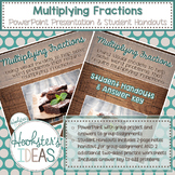 Multiplying Fractions PowerPoint and Student Worksheets BUNDLE