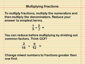 Preview of Multiplying Fractions Presentation