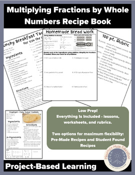 Preview of Multiplying Fractions Recipe Book - Project Based Learning