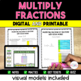 Multiply Fractions - Visual Models Included - Digital & Printable