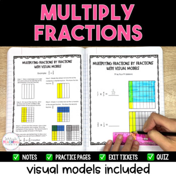 Preview of Multiply Fractions - Visual Models Included - Printable