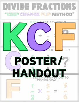 Preview of Dividing Fractions Notes/Poster - KCF (KEEP CHANGE FLIP)