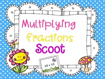 Preview of 5th Grade Multiplying Fractions Scoot Task Cards Practice or Review