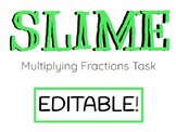 Multiplying Fractions - Slime Task - Editable