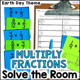 Multiplying Fractions Solve the Room Activity - Earth Day Math