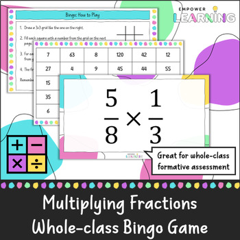 Preview of Multiplying Fractions Starter, Fractions Bingo, Middle School Maths