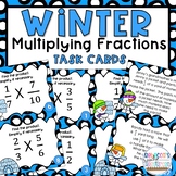 Multiplying Fractions Task Cards Winter Theme FREEBIE