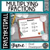 Multiplying Fractions Trashketball Math Game with Whole Nu