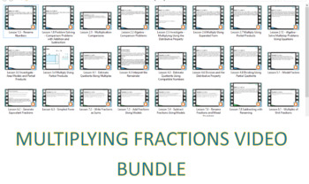 Preview of Multiplying Fractions Module Video Lesson Bundle