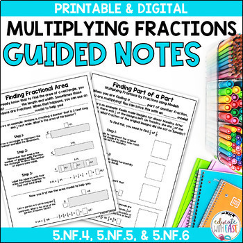 Preview of Multiplying Fractions Whole Numbers Mixed Numbers GUIDED NOTES