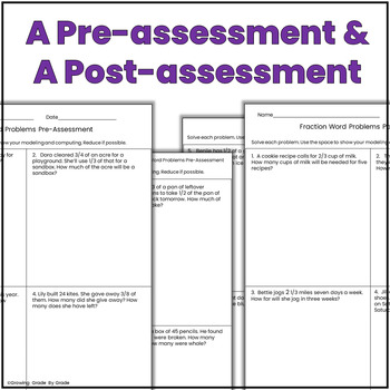 Multiplying Fractions Word Problems by Growing Grade by Grade | TpT