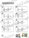 Multiplying Fractions Worksheet w/ Answer Check