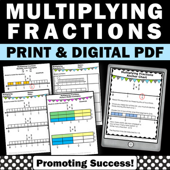 Preview of Multiplying Fractions Anchor Chart Word Problems 5th Grade Fractions Review