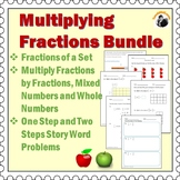 Multiplying Fractions Worksheets Bundle Grade 4th-6th