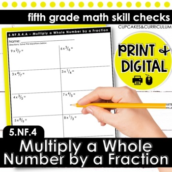 Preview of Multiplying Fractions Worksheets for 5th Grade Math