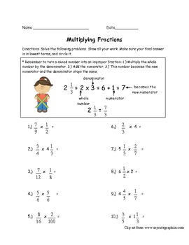 multiplying fractions and mixed numbers by cindy marie tpt