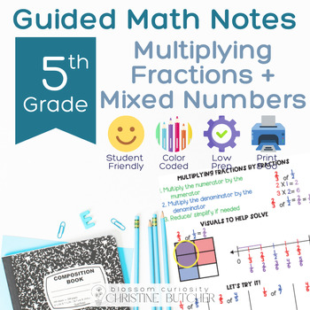 Preview of Multiplying Fractions and Mixed Numbers Guided Math Notes