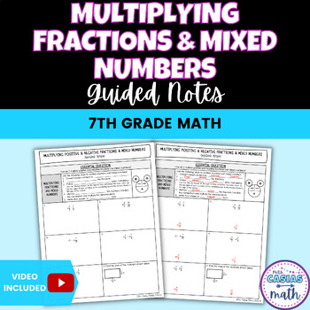 Multiplying Fractions and Mixed Numbers Guided Notes Lesson by ...