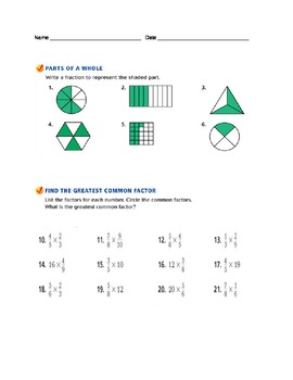 Preview of Multiplying Fractions and Whole Numbers