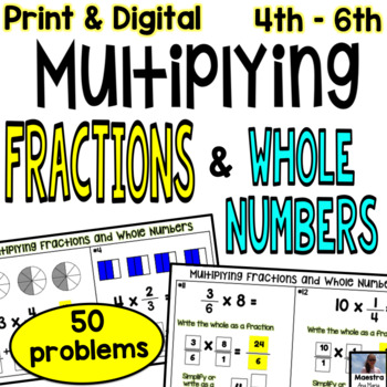 Preview of Multiplying Fractions and Whole Numbers - Fractions and Mixed Numbers