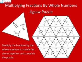 Preview of Multiplying Fractions and Whole Numbers Tarsia Jigsaw Puzzle