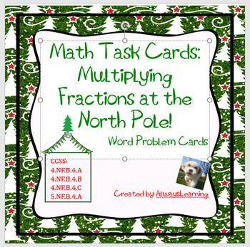 Preview of Multiplying Fractions at the North Pole:Math Task Cards