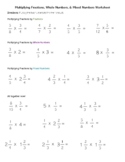 Multiplying Fractions by Fractions, Whole Numbers, & Mixed Numbers - WORKSHEET!