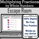 Multiplying Fractions by Whole Numbers Activity: Digital Escape Room Math Game