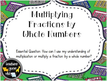 Preview of Multiplying Fractions by Whole Numbers PowerPoint and Note Taker