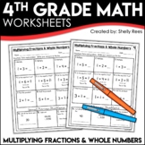 Multiplying Fractions by Whole Numbers Worksheets