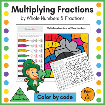 Preview of Multiplying Fractions by Whole numbers & Fractions Color by Number Activity
