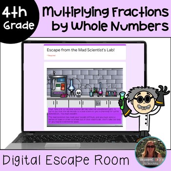 Preview of Multiplying Fractions by a Whole Number Digital Escape Room