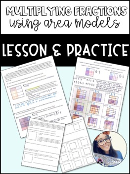 Preview of Multiplying Fractions using Area Models Lesson & Practice