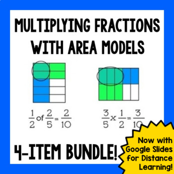 Preview of Multiplying Fractions with Area Models Bundle - Now with GOOGLE SLIDES