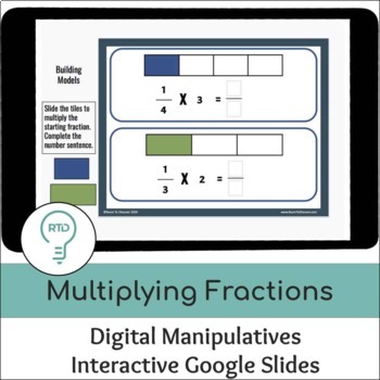 Preview of Multiplying Fractions with Area Models | Interactive Google Slides Visual Models