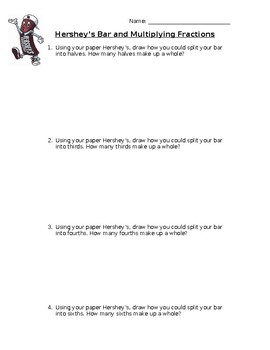 Preview of Multiplying Fractions with Hershey's Bars