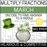 Multiplying Fractions with March-Themed Riddles - NO PREP
