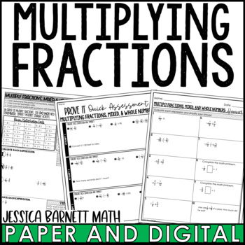 Preview of Multiplying Fractions with Negatives Guided Notes Homework Warm Ups Exit Tickets