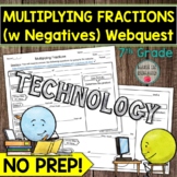 Multiplying Fractions with Negatives Webquest 7th Grade Math
